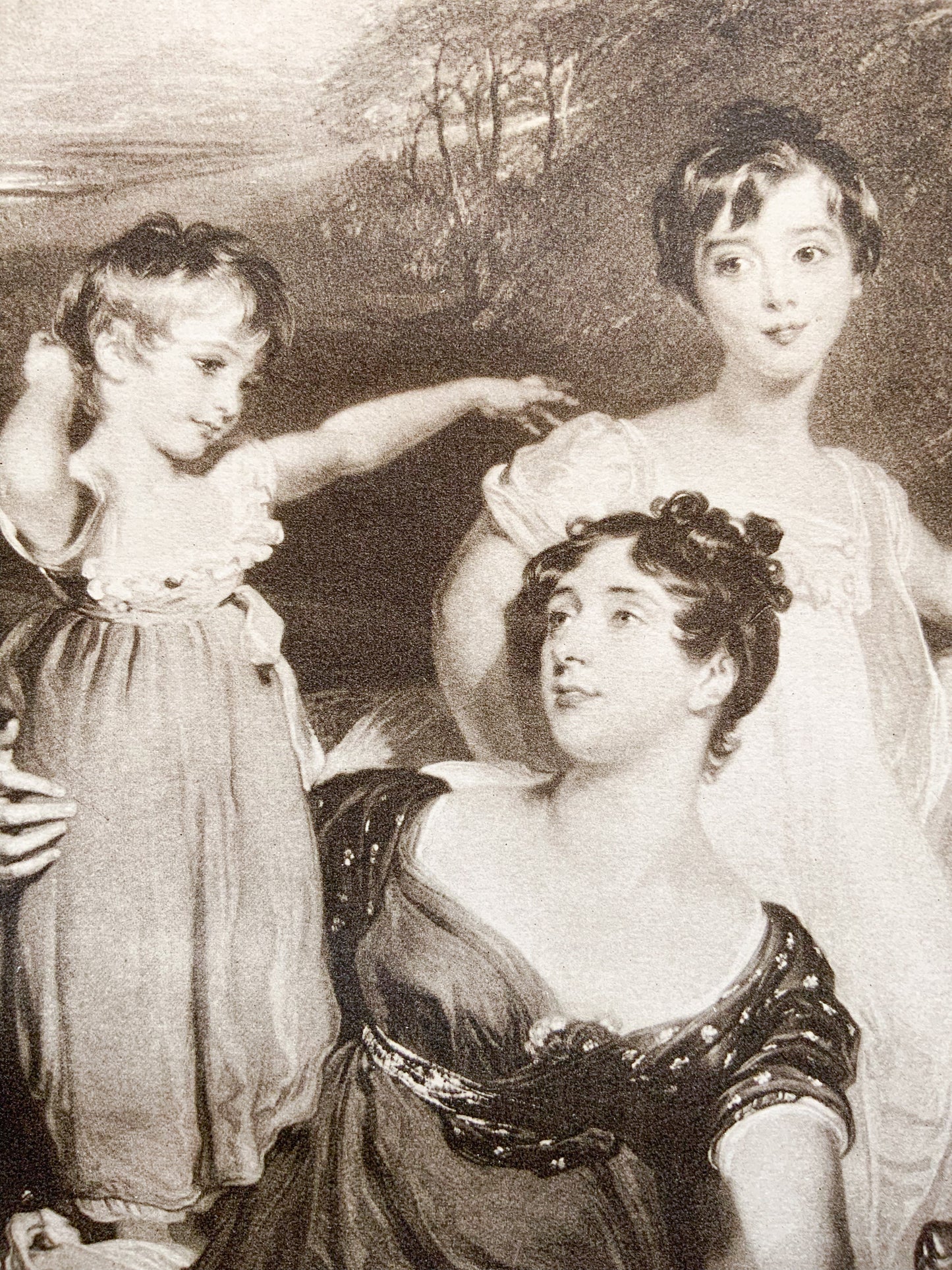 Antique Mezzotint “LADY ACLAND, AND CHILDREN”