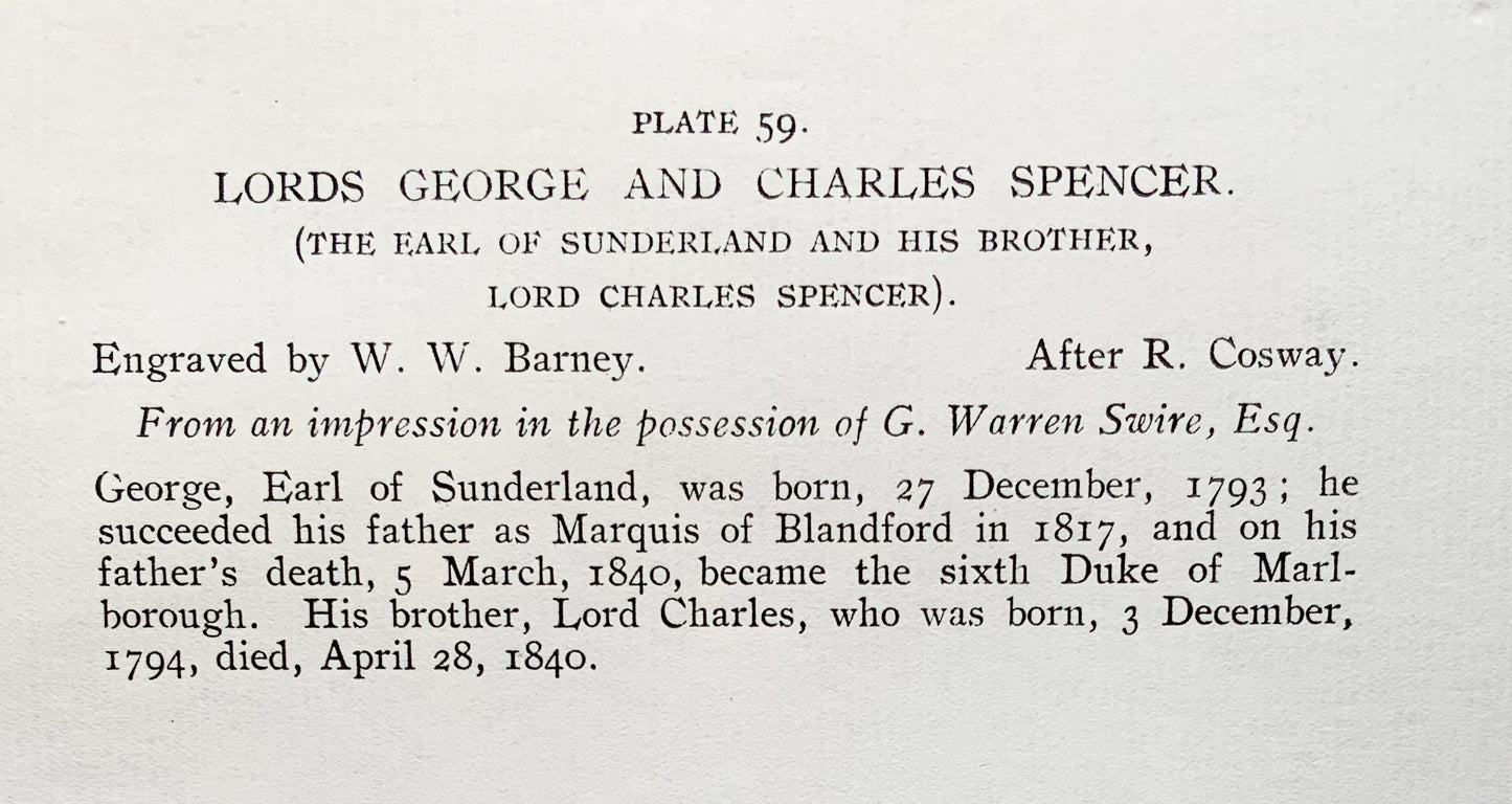 Antique Mezzotint “LORDS GEORGE AND CHARLES SPENCER”