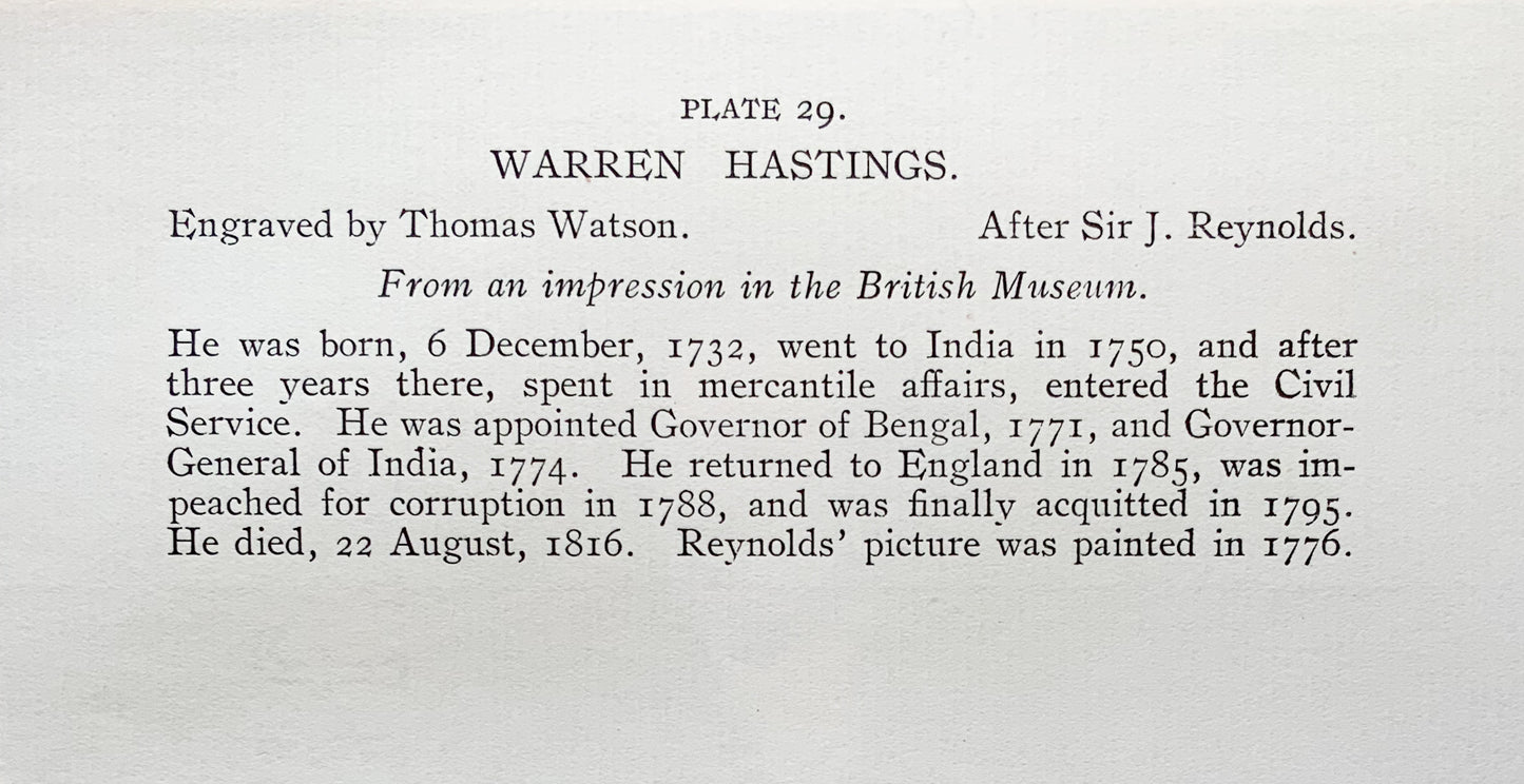 Antique Mezzotint “WARREN HASTINGS”