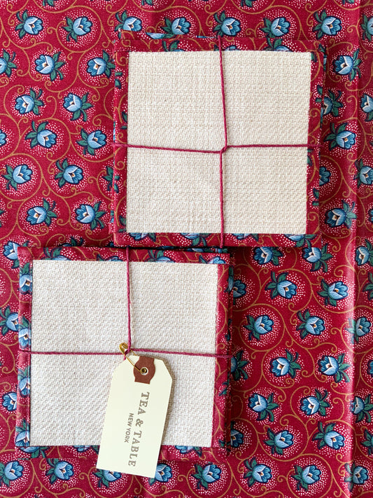 Red and blue coasters