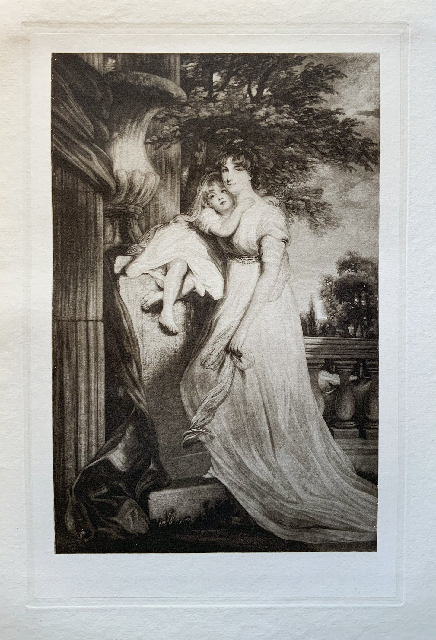 Antique Mezzotint “LADY MILDMAY, AND CHILD”