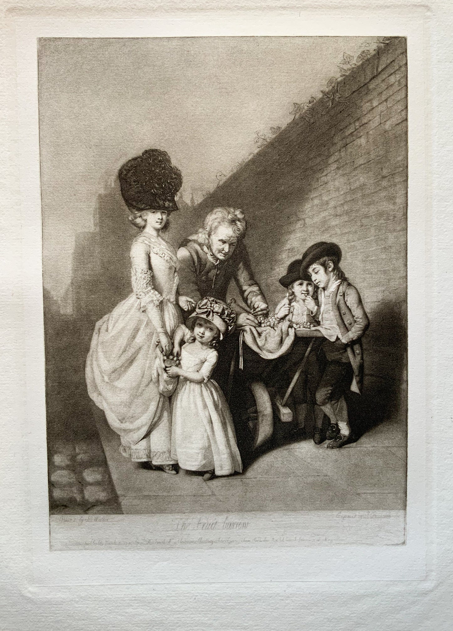 Antique Mezzotint “THE FRUIT BARROW”
