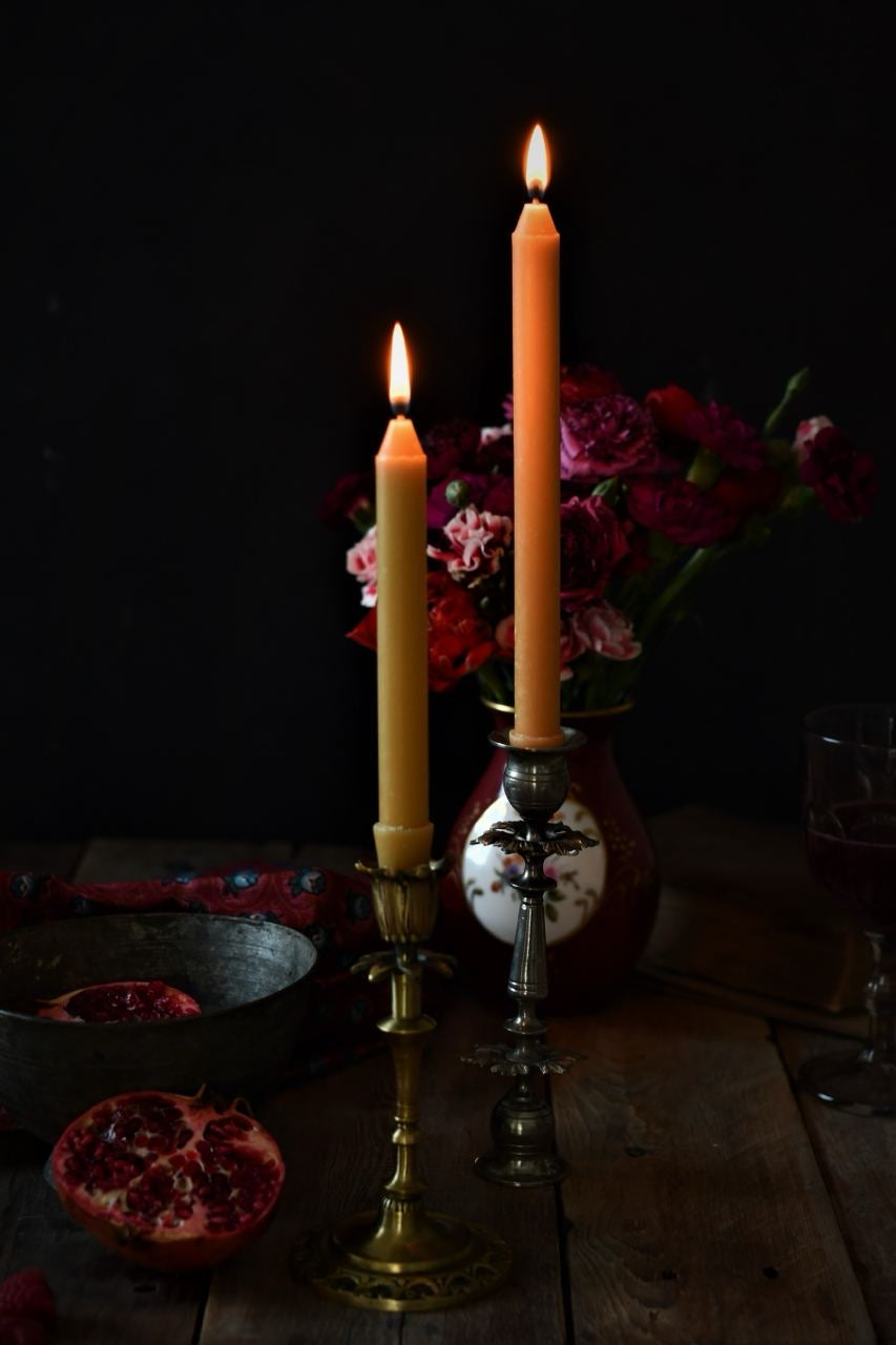 Traditional 100% Beeswax Candles Set of 12