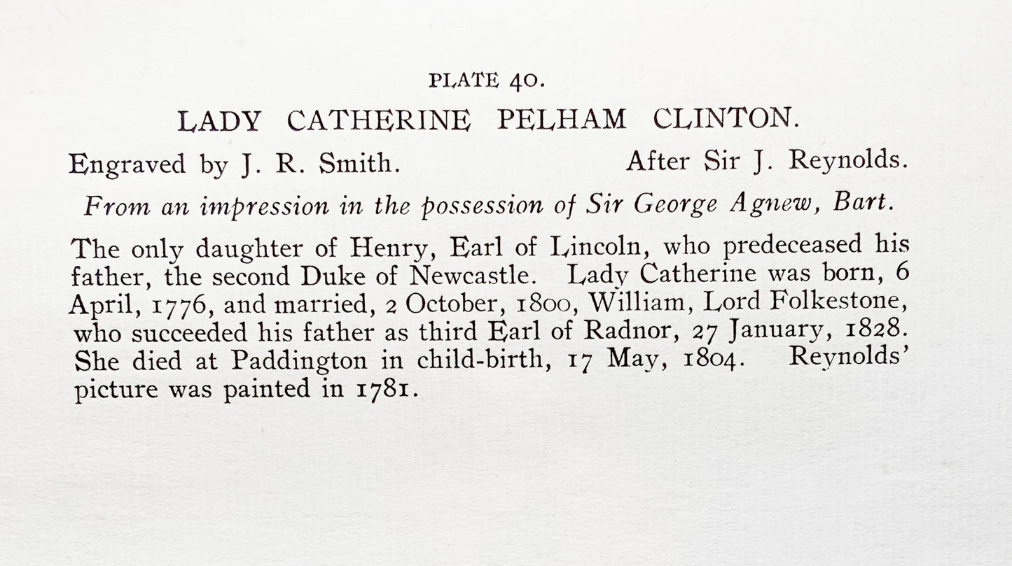 Antique Mezzotint “LADY CATHERINE PELHAM CLINTON”