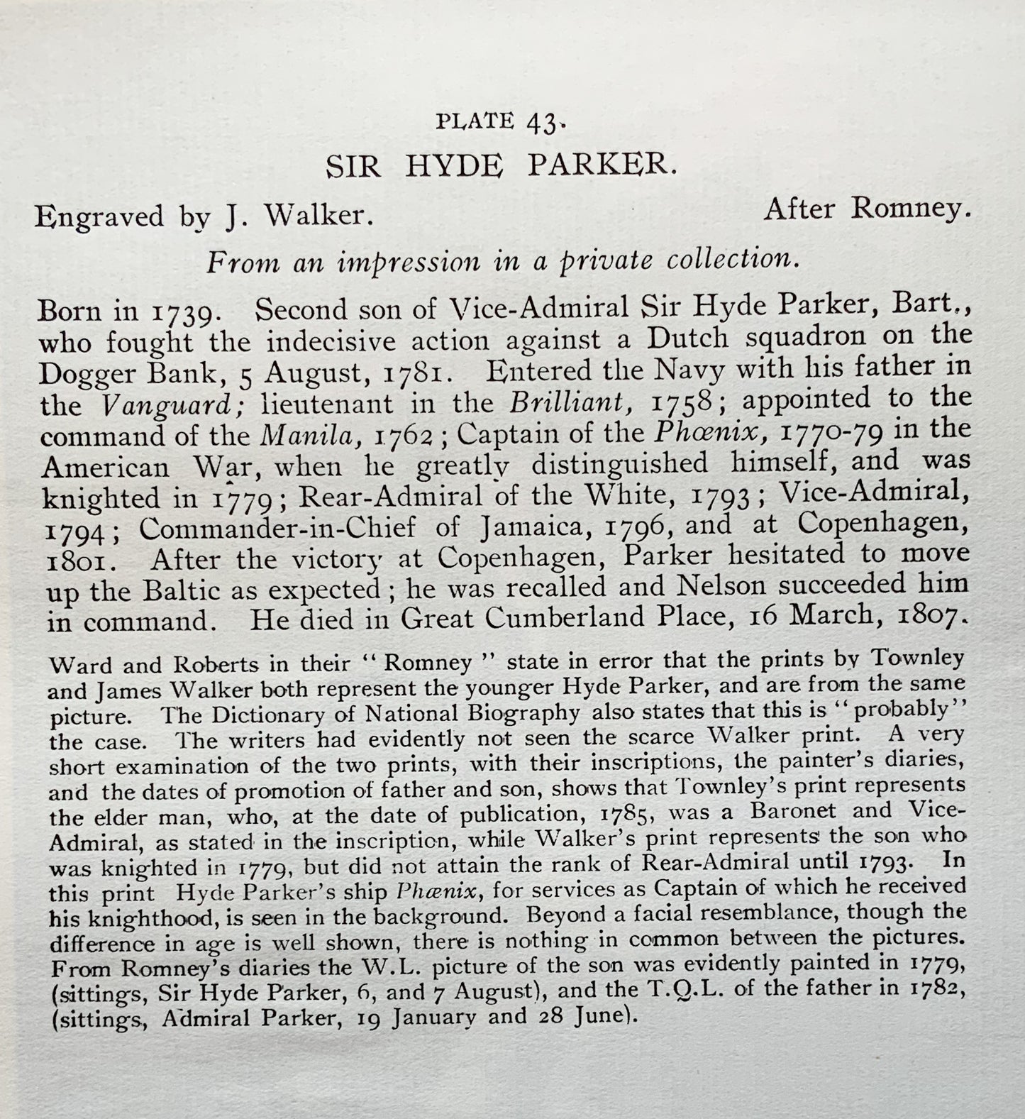 Antique Mezzotint “SIR HYDE PARKER”