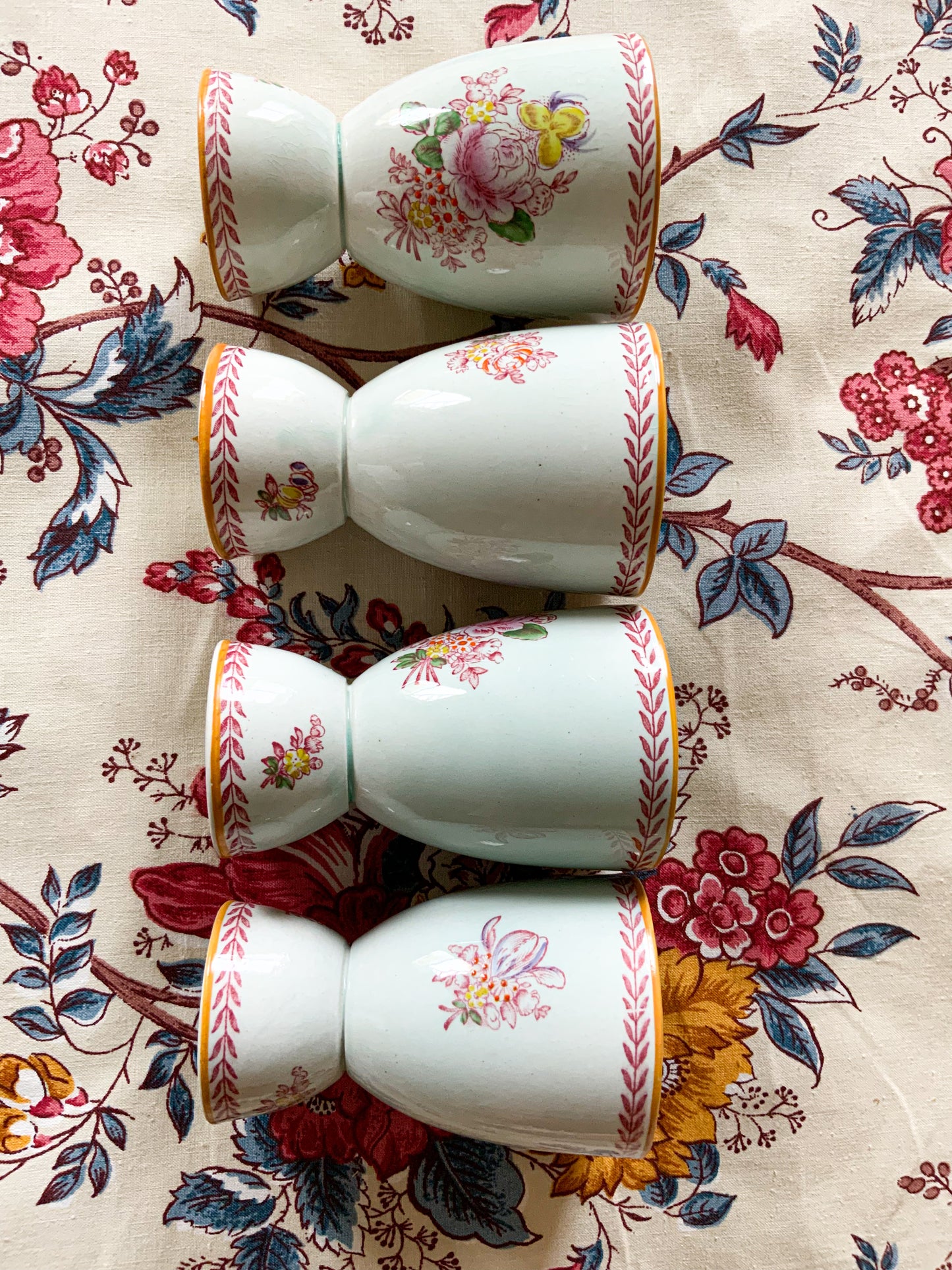 Antique English Ironstone Double Eggcup Set/4