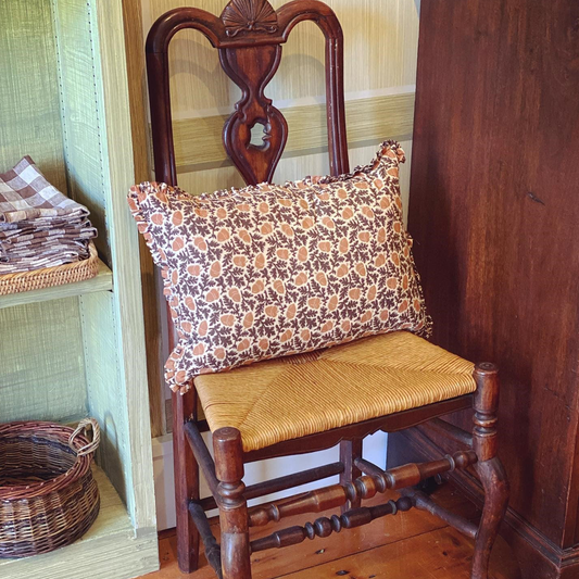 ENGLISH BROWN ACORN THROW PILLOW