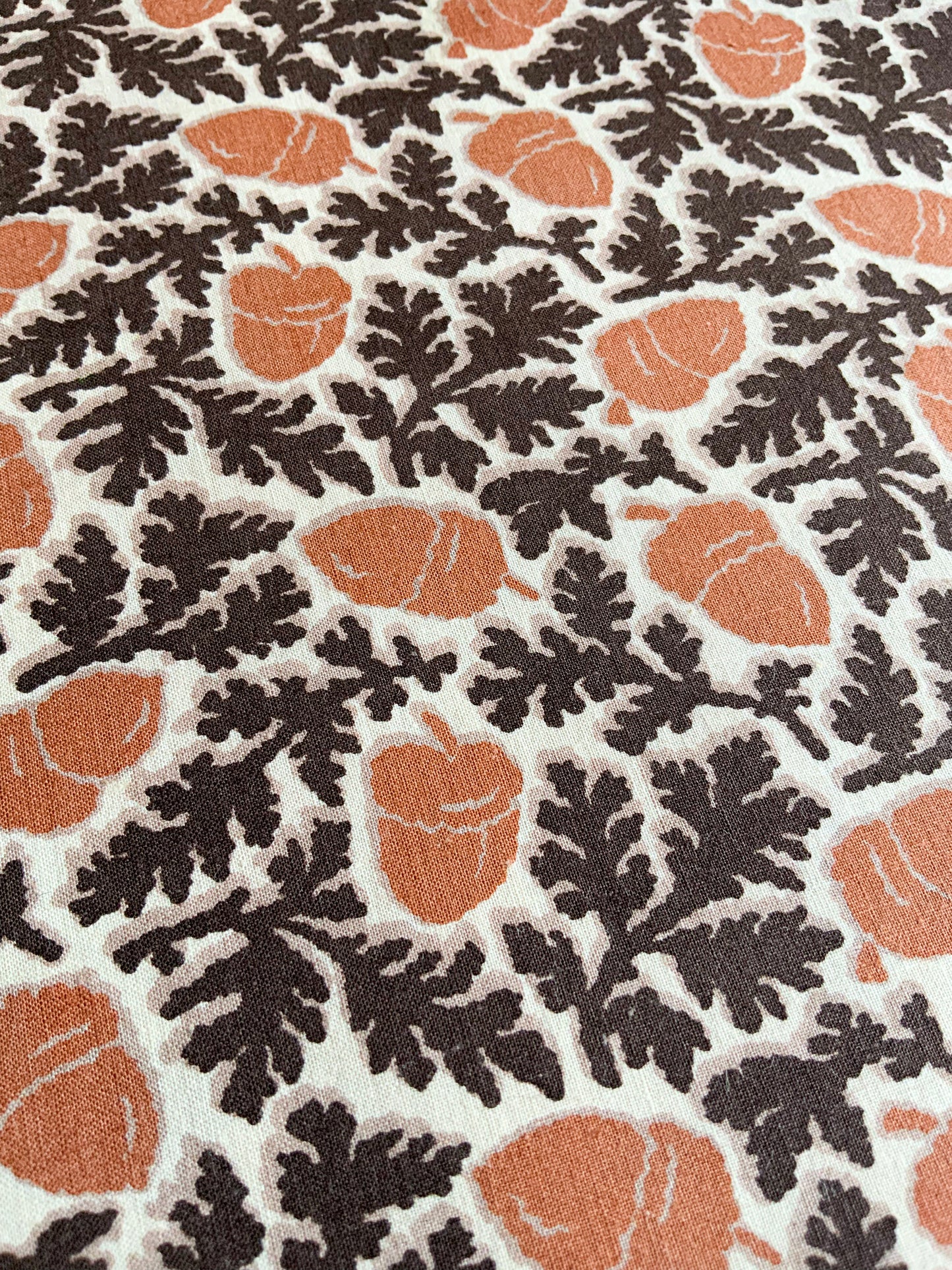 Tasha Tudor’s Original Dress Handprint in Brown/Cinnamon