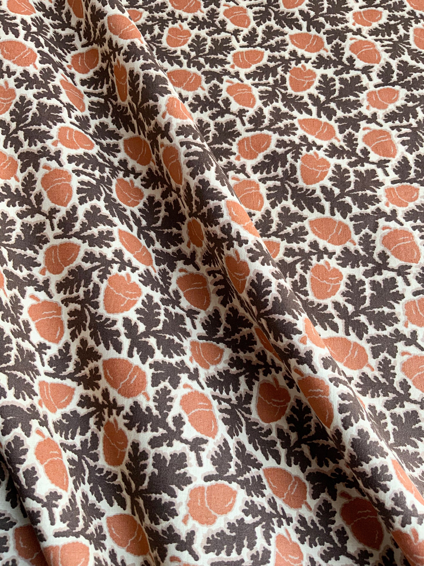 Tasha Tudor’s Original Dress Handprint in Brown/Cinnamon