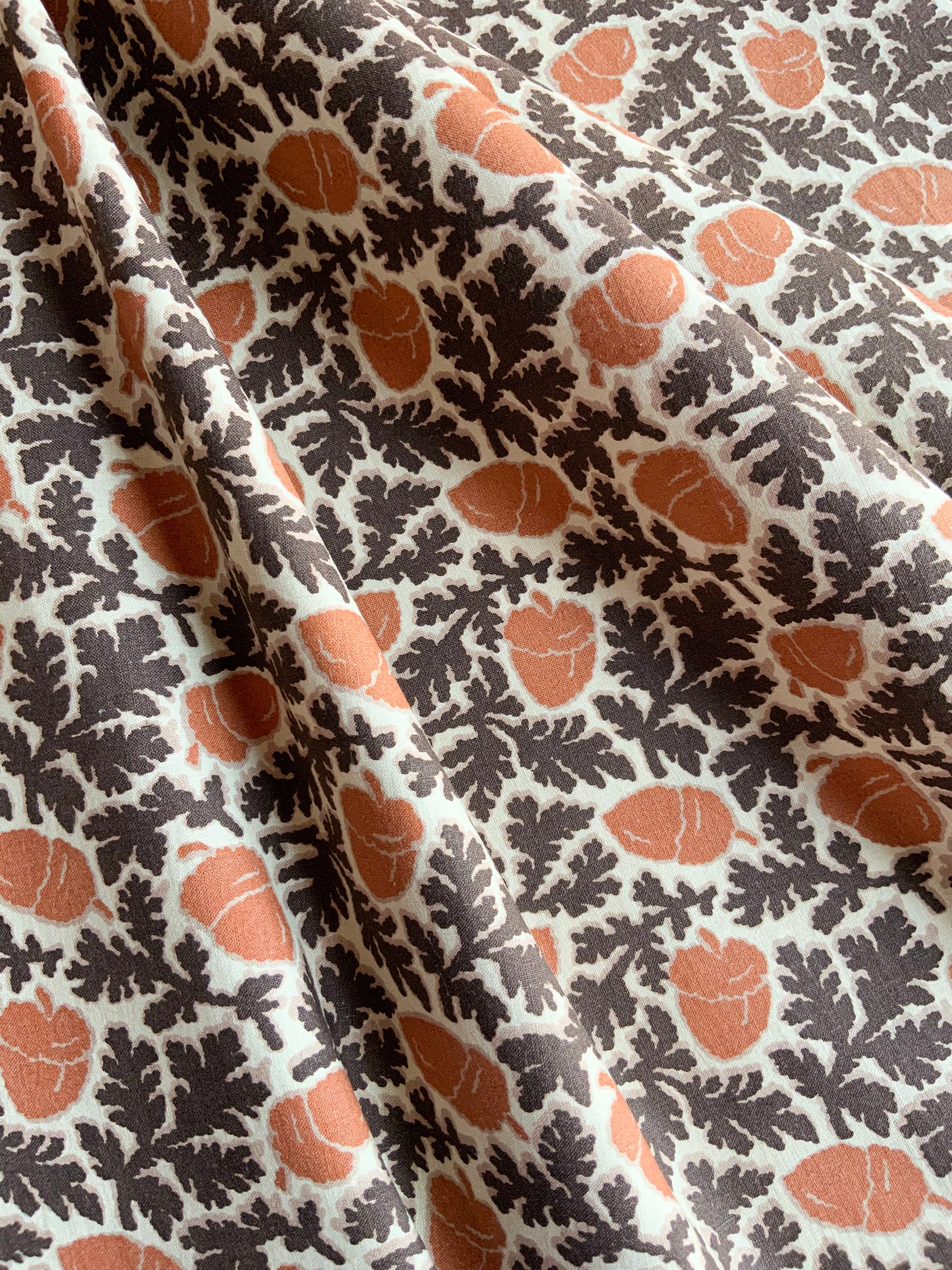 Tasha Tudor’s Original Dress Handprint in Brown/Cinnamon