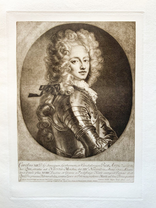 Antique Mezzotint “CHARLES XII OF SWEDEN”