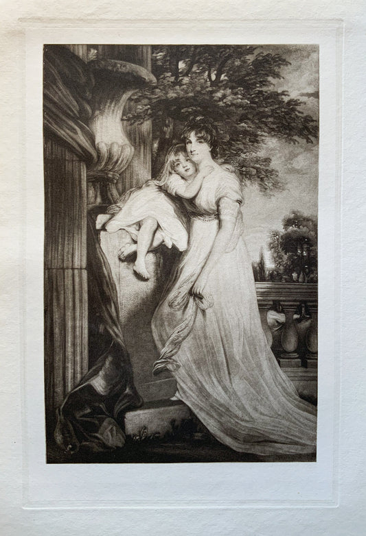 Antique Mezzotint “LADY MILDMAY, AND CHILD”