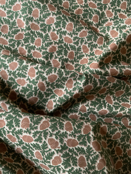 Tasha Tudor’s Original Dress Handprint in Hunter Green/Brown