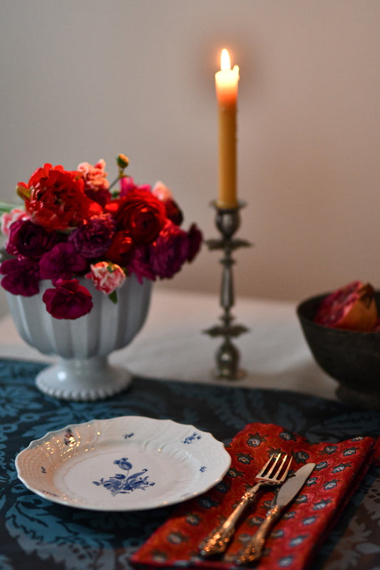 PLACEMAT Damask Navy