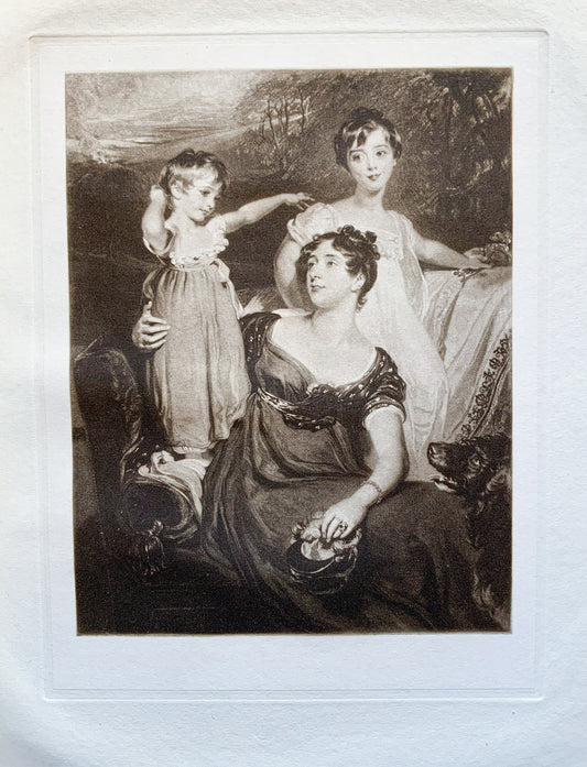 Antique Mezzotint “LADY ACLAND, AND CHILDREN”