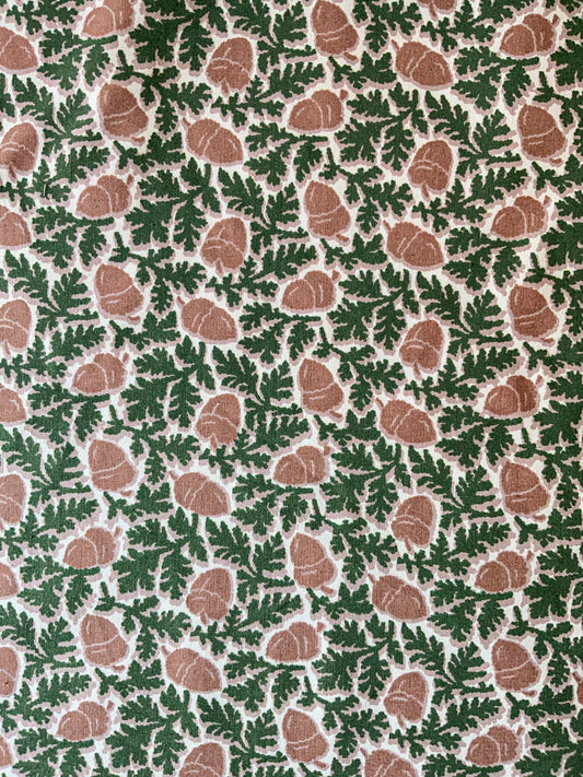 Tasha Tudor’s Original Dress Handprint in Hunter Green/Brown