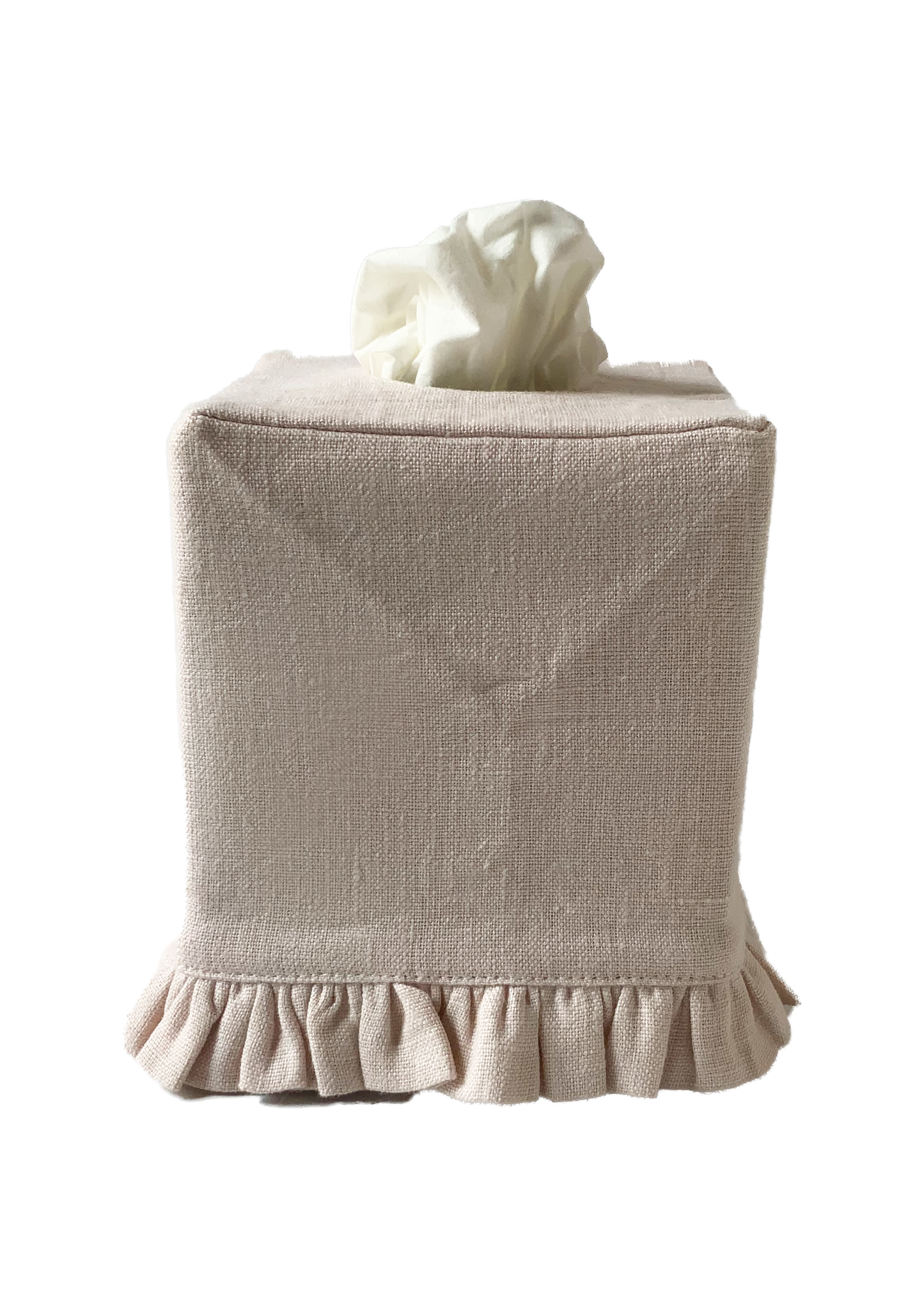 Soft Pink Pastel Tissue Box Cover with Ruffles