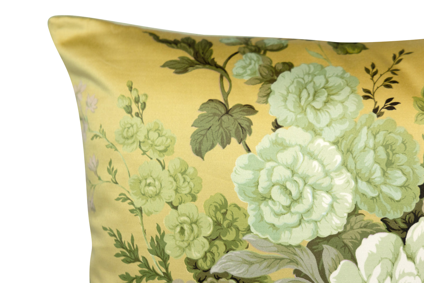Vintage Cotton Satin Cushion Cover in “Antique Gold” by Sanderson